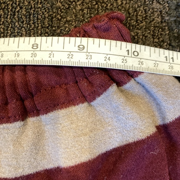 Vintage Girls Striped Burgundy & Taupe Handmade Wool Blend High Waist Pants - Picture 5 of 9